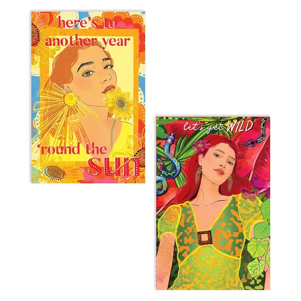 Better Office Products Happy Birthday Card For Women W/Envelope, 4 x 6in. By Illustrator and Graphic Artist Ariana Pacino 64535 - main